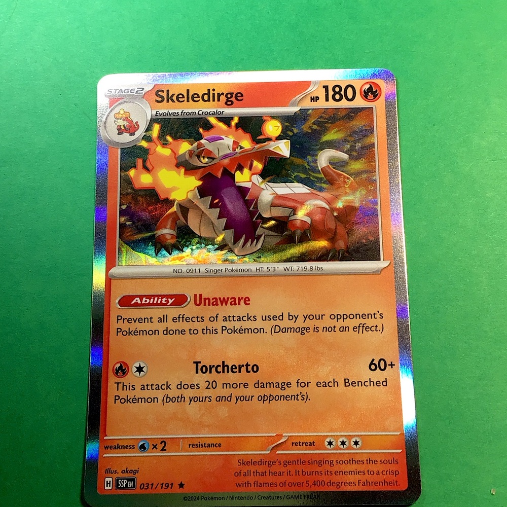 2024 SKELEDIRGE #031/191 HOLO RARE SURGING SPARKS MINT CONDITION